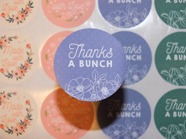 Floral Themed Packaging Stickers