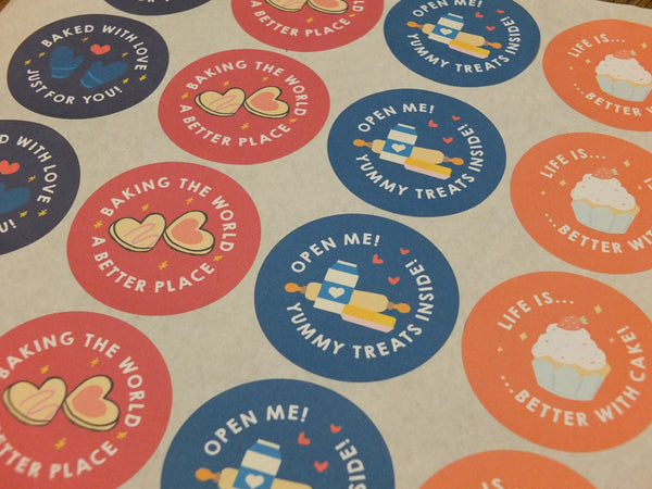 Bakery Themed Packaging Stickers