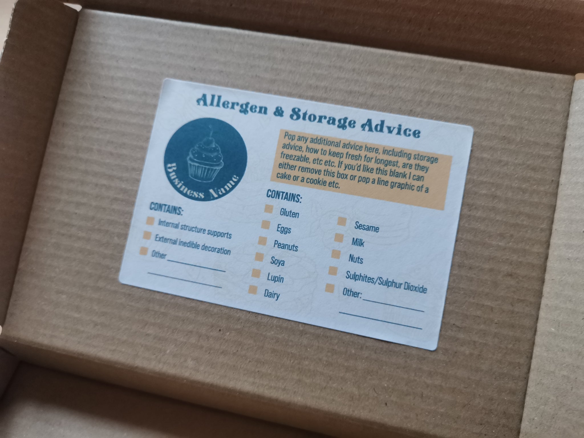 Landscape Allergen Packaging Stickers