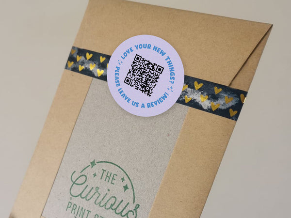 Love Your New Things QR Code Packaging Stickers
