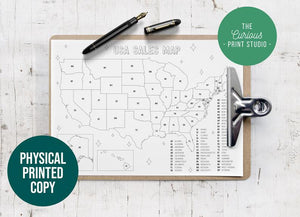 USA Sales Map Physical Print