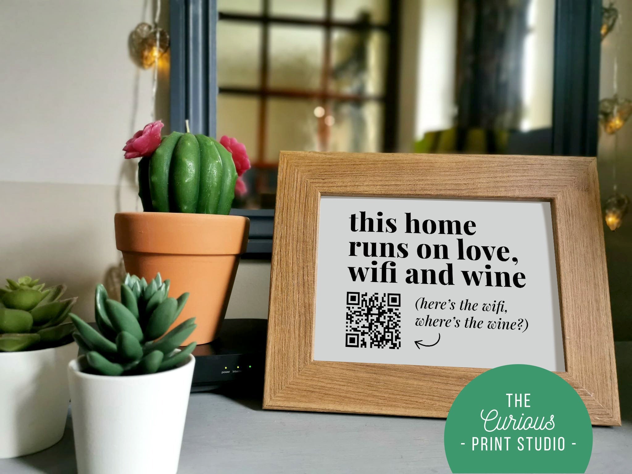 This Home Runs On Personalised WiFi QR Code Print