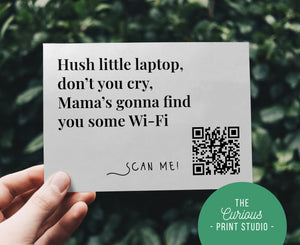 Hush Little Laptop Poem WiFi QR Code Print