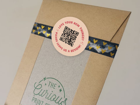 Love Your New Things QR Code Packaging Stickers